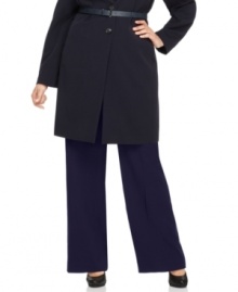 Plus size fashion that's perfect for work! Team the season's latest blazers and blouses with these straight leg pants from Rafaella's collection of plus size clothes. (Clearance)