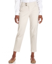 Style&co.'s cropped pants look sharp with a double buttoned waistband and tummy-flattering fit.