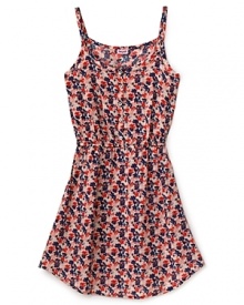 This floral printed dress is stylish and so easy to wear whether she's lazing in the grass or playing games at the picnic. This floral printed dress is stylish and so easy to wear whether she's lazing in the grass or playing games at the picnic.