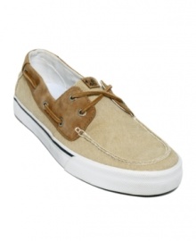 Canvas and nubuck give the timeless boat shoe a fresh, modern update. Canvas and nubuck give the timeless boat shoe a fresh, modern update.