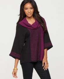 A wide cowl neckline and a poncho-like shape make Style&co.'s tunic look casual yet refined! (Clearance)