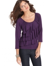 Ruffles take this petite tee from Elementz from a relaxed to chic look!