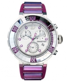 Highlight your bright style with this fuchsia-colored Octea collection watch from Swarovski.