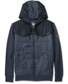 Textural message. This quilted hoodie from Volcom spreads the word about your layered style. Textural message. This quilted hoodie from Volcom spreads the word about your layered style.