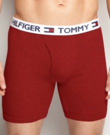 The classic style you love from the designer you trust. These Tommy Hilfiger boxer briefs will give you the support you need. The classic style you love from the designer you trust. These Tommy Hilfiger boxer briefs will give you the support you need.