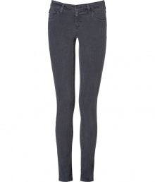 Super slim and super flattering, Adriano Goldschmieds softly faded dark grey stretch jean leggings are essential for edgy everyday looks - Classic five-pocket style, button closure, belt loops - Extra form-fitting - Team with oversized tops and statement studded accessories Super slim and super flattering, Adriano Goldschmieds softly faded dark grey stretch jean leggings are essential for edgy everyday looks - Classic five-pocket style, button closure, belt loops - Extra form-fitting - Team with oversized tops and statement studded accessories