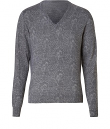 A contemporary choice with its characteristic yet understated paisley print, Etros V-neck pullover is as chic as it is versatile - V-neckline, long sleeves - Modern slim fit - Wear with tailored trousers and a sleek button-down A contemporary choice with its characteristic yet understated paisley print, Etros V-neck pullover is as chic as it is versatile - V-neckline, long sleeves - Modern slim fit - Wear with tailored trousers and a sleek button-down