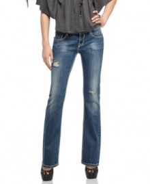 Vigoss Jeans makes distressed jeans go glam with rhinestone accents and perfectly worn-in styling! Vigoss Jeans makes distressed jeans go glam with rhinestone accents and perfectly worn-in styling!