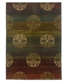 Truly a vibrant tale of color, the Odyssey area rug from Sphinx is cross-woven of 36 different colors which gives its pattern incredible depth and textural interest. Intricately woven of pure polypropylene for exquisite strength and softness. Truly a vibrant tale of color, the Odyssey area rug from Sphinx is cross-woven of 36 different colors which gives its pattern incredible depth and textural interest. Intricately woven of pure polypropylene for exquisite strength and softness.