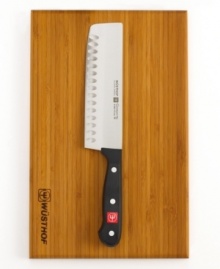 Perfect for a green landscape. Give your vegetables, greens and other healthy ingredients the best treatment. The precision-forged high carbon blade effortlessly slices and dices, while the attractive bamboo board is the perfect assistant and platform for prepping and presenting your culinary creation. Lifetime warranty. Perfect for a green landscape. Give your vegetables, greens and other healthy ingredients the best treatment. The precision-forged high carbon blade effortlessly slices and dices, while the attractive bamboo board is the perfect assistant and platform for prepping and presenting your culinary creation. Lifetime warranty.
