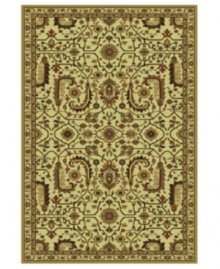 This traditionally styled rug from the St. Lawrence collection relies on timeless design to convey its stunning message. With an elaborate network of vines, blossoms and leaves woven into a tan field, the unique rug brings classic grace and elegance into your home. This traditionally styled rug from the St. Lawrence collection relies on timeless design to convey its stunning message. With an elaborate network of vines, blossoms and leaves woven into a tan field, the unique rug brings classic grace and elegance into your home.