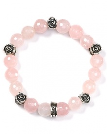 Break with conventional accessories. This hard-hitting sterling silver and onyx bracelet from Queen Baby is equal parts edgy and glamorous, accented by delicate silver rosettes. Break with conventional accessories. This hard-hitting sterling silver and onyx bracelet from Queen Baby is equal parts edgy and glamorous, accented by delicate silver rosettes.