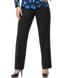 Jones New York Signature's straight leg plus size pants are must-haves for your wear-to-work wardrobe. (Clearance)