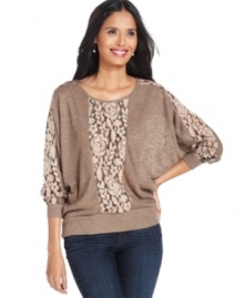 Style&co. interprets the must-try trend of the season -- lovely lace -- with a subtle, chic sweater.