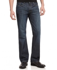 This pair of dark denim jeans from Kenneth Cole give your casual look a needed upgrade. This pair of dark denim jeans from Kenneth Cole give your casual look a needed upgrade.