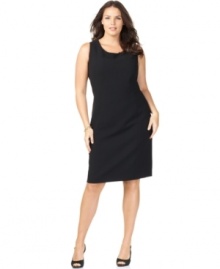 This boardroom-ready sheath from Kasper's line of plus size suits for women is perfect for desk-to-dinner days. Wear it with a jacket in the office, then dress it up with jewelry for evening! This boardroom-ready sheath from Kasper's line of plus size suits for women is perfect for desk-to-dinner days. Wear it with a jacket in the office, then dress it up with jewelry for evening!