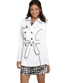 BCX modernizes the classic trench coat, adding contrast-color piping to the ultimate chill buffer! BCX modernizes the classic trench coat, adding contrast-color piping to the ultimate chill buffer!