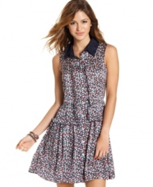 Detailed in girlish ruffles and an invigorating floral-print, this drop-waist dress from Tommy Girl is pretty and oh-so fresh! Detailed in girlish ruffles and an invigorating floral-print, this drop-waist dress from Tommy Girl is pretty and oh-so fresh!