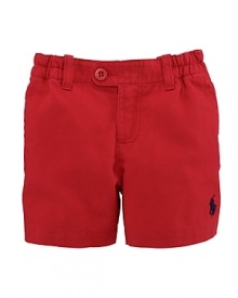 Crafted from mid-weight cotton twill, a traditional silhouette is lent vintage character with a semi-elastic waistband and a rear patch pocket for old-school varsity appeal. Crafted from mid-weight cotton twill, a traditional silhouette is lent vintage character with a semi-elastic waistband and a rear patch pocket for old-school varsity appeal.
