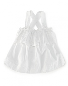 Adorned with light-as-air ruffles and delicate eyelet embroidery, this breezy cotton camisole captures a boho-chic sensibility for adorable warm-weather style. Adorned with light-as-air ruffles and delicate eyelet embroidery, this breezy cotton camisole captures a boho-chic sensibility for adorable warm-weather style.
