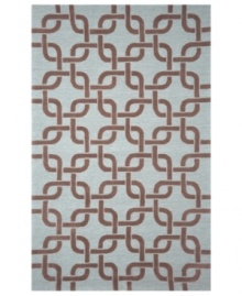 Chain-link chic! Liora Manne combines hand-hooking and hand-tufting techniques to achieve the rich, textural surface of this soft blue and driftwood brown indoor/outdoor rug from the Promenade collection. UV stabilized to minimize fading, the elegant and durable rug is sure to please. Hose off for easy cleaning. Chain-link chic! Liora Manne combines hand-hooking and hand-tufting techniques to achieve the rich, textural surface of this soft blue and driftwood brown indoor/outdoor rug from the Promenade collection. UV stabilized to minimize fading, the elegant and durable rug is sure to please. Hose off for easy cleaning.