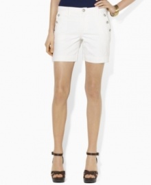 Lauren by Ralph Lauren's chic essential for the season, these petite shorts are finished with nautical-inspired details. (Clearance)