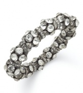 Stack on endless sparkle with this Charter Club bracelet. Clusters of glass stones create a shimmering foundation for the perfect outfit. Crafted in hematite tone mixed metal. Approximate length: 7-1/2 inches.