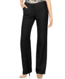 Calvin Klein makes work basics beautiful--these petite pants are a sleek essential for every wardrobe! Calvin Klein makes work basics beautiful--these petite pants are a sleek essential for every wardrobe!